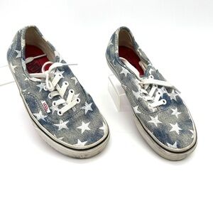 Vans Authentic Acid Denim Washed Stars lace-up sneakers- Women’s size 6.5